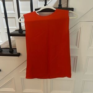 Theory Orange Sleeveless Boxy Tank Top